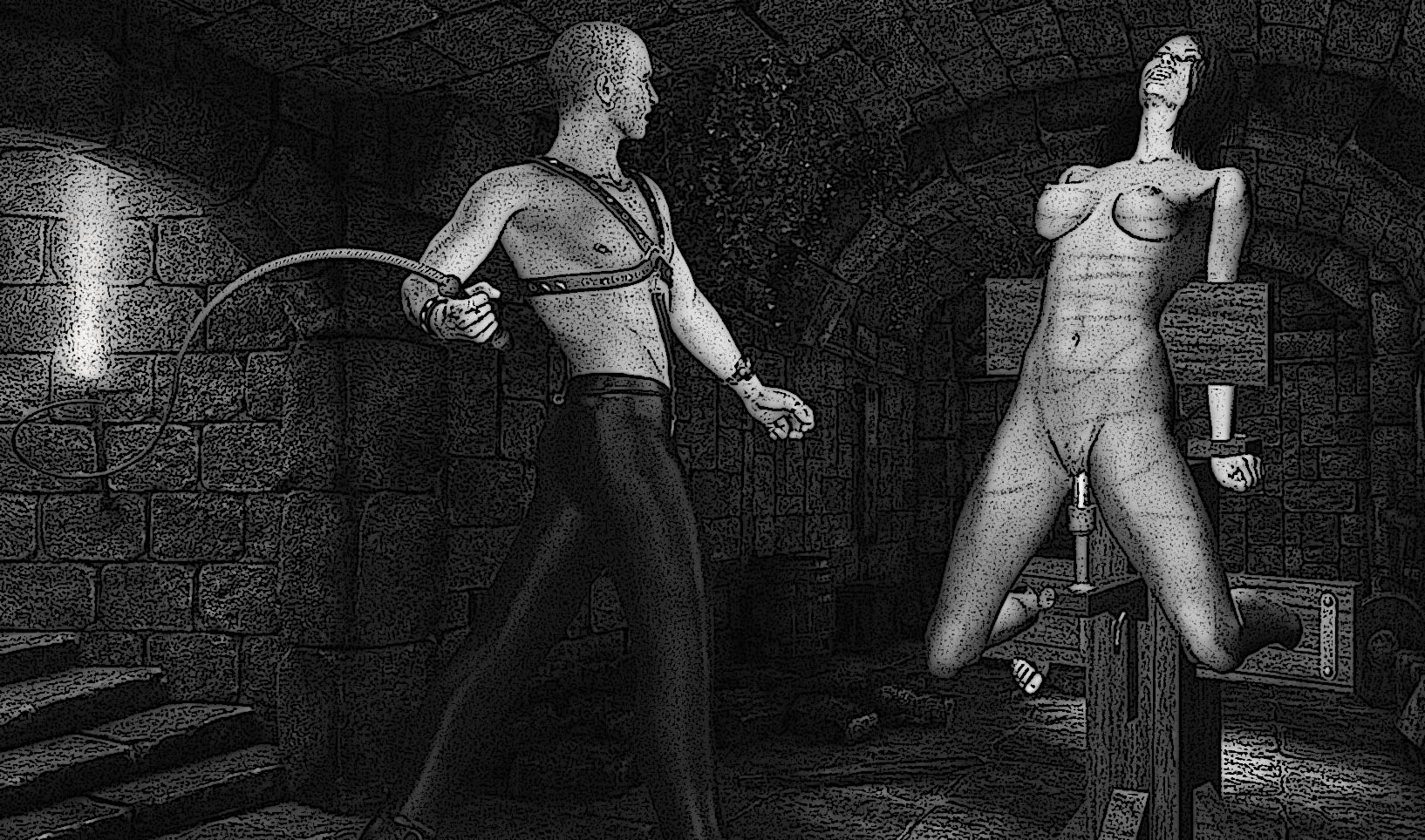 Two Slaves Mutual Electro Torture And Whipping Sadism